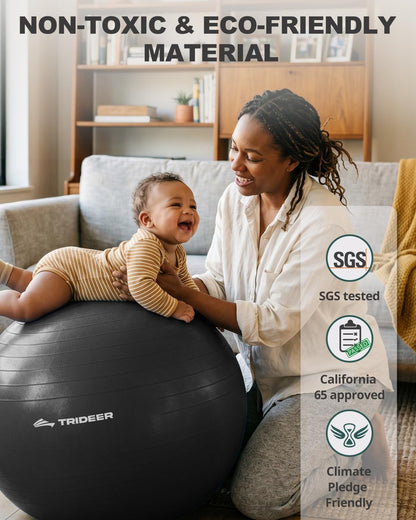 Yoga Ball for Exercise Pilates Core Training Stability 26in Black