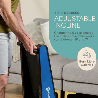 Compact Walking Pad Treadmill with Incline Adjustable Handlebar Blue LP-PCRM-BLU-VC