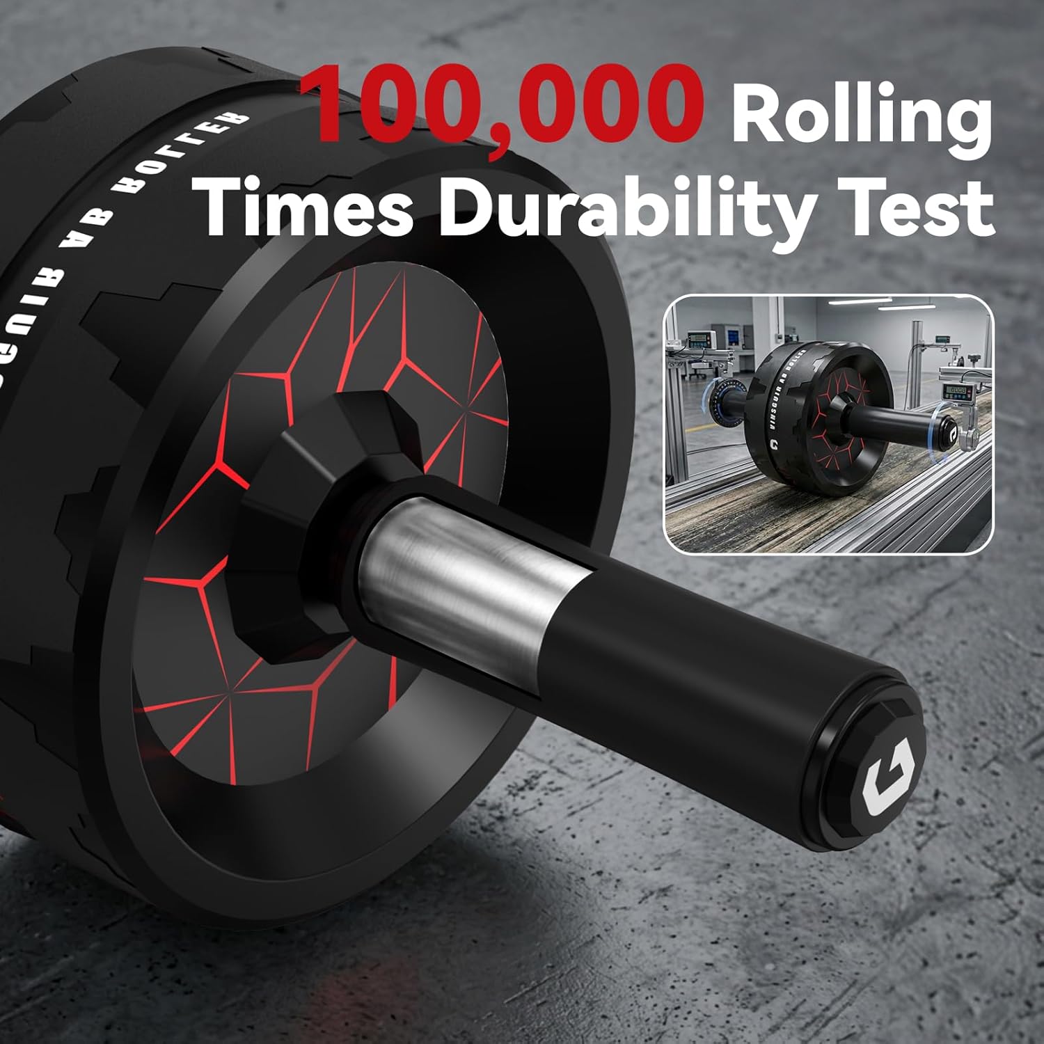 Dual-Wheel Ab Roller Wheel Core Workout Equipment with Knee Pad Red And Black