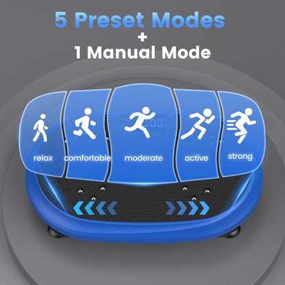 Vibration Plate Exercise Machine Fitness Platform with Resistance Bands Blue