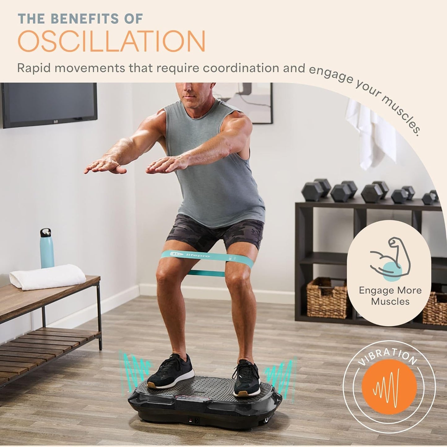 Waver Vibration Plate Exercise Machine High-Intensity Full-Body Workout Platform Black