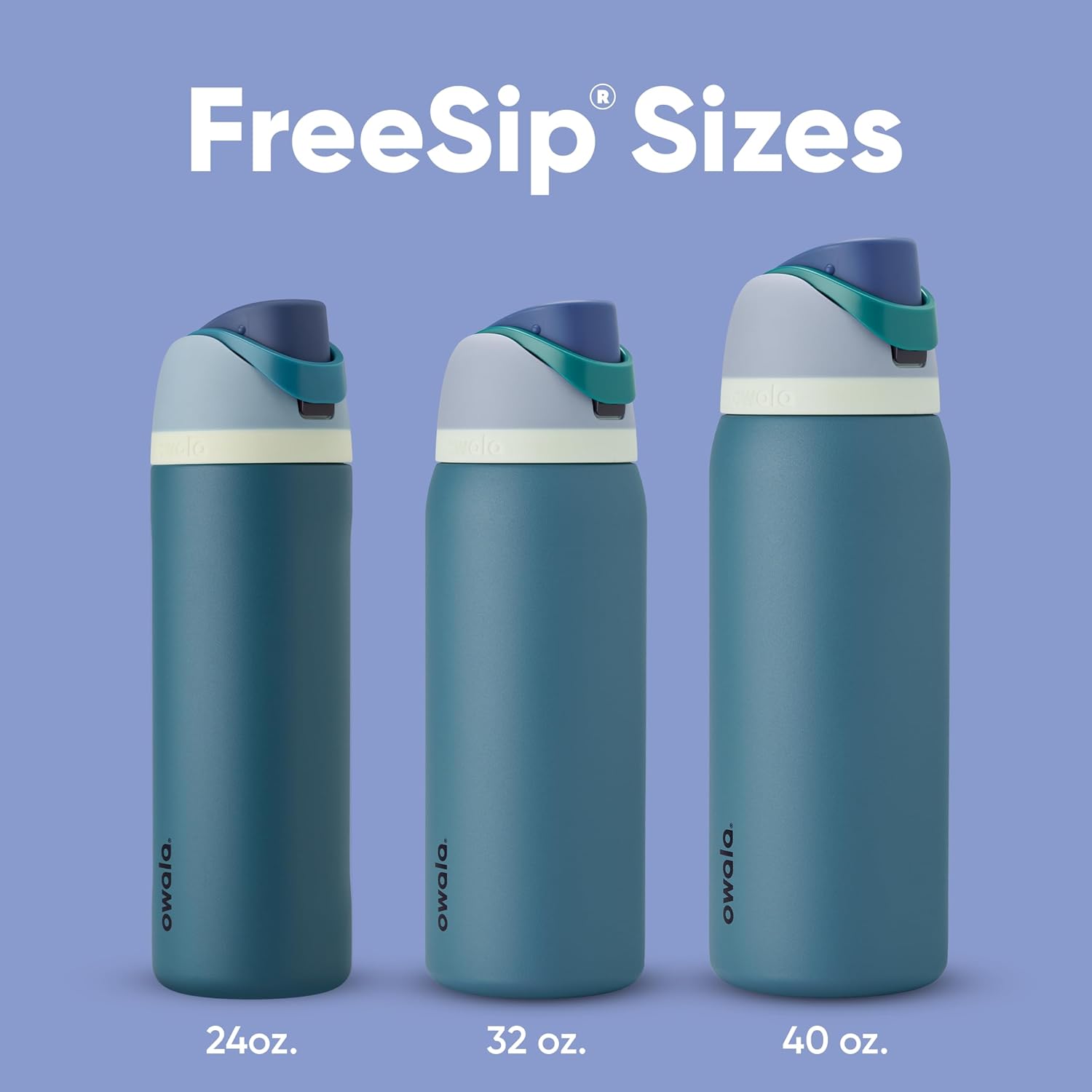 Owala FreeSip Insulated Stainless Steel Water Bottle with Straw 24oz Denim