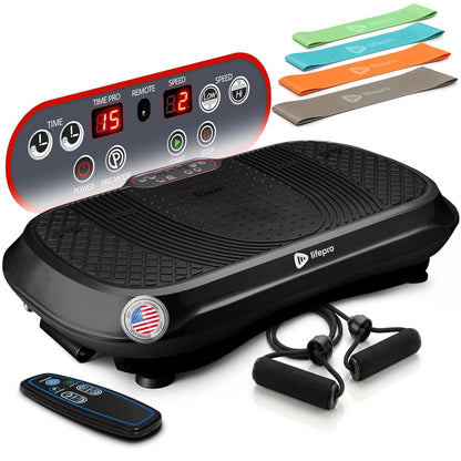 Waver Vibration Plate Exercise Machine High-Intensity Full-Body Workout Platform Black