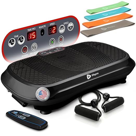 Waver Vibration Plate Exercise Machine High-Intensity Full-Body Workout Platform Black