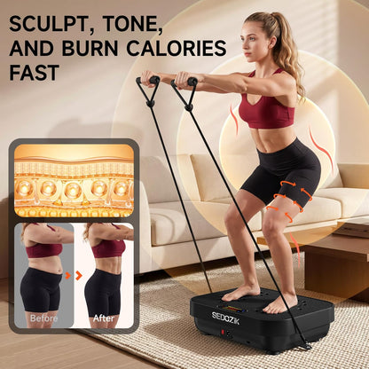 Vibration Plate Exercise Machine 450 lbs Capacity Full Body Workout Platform Black