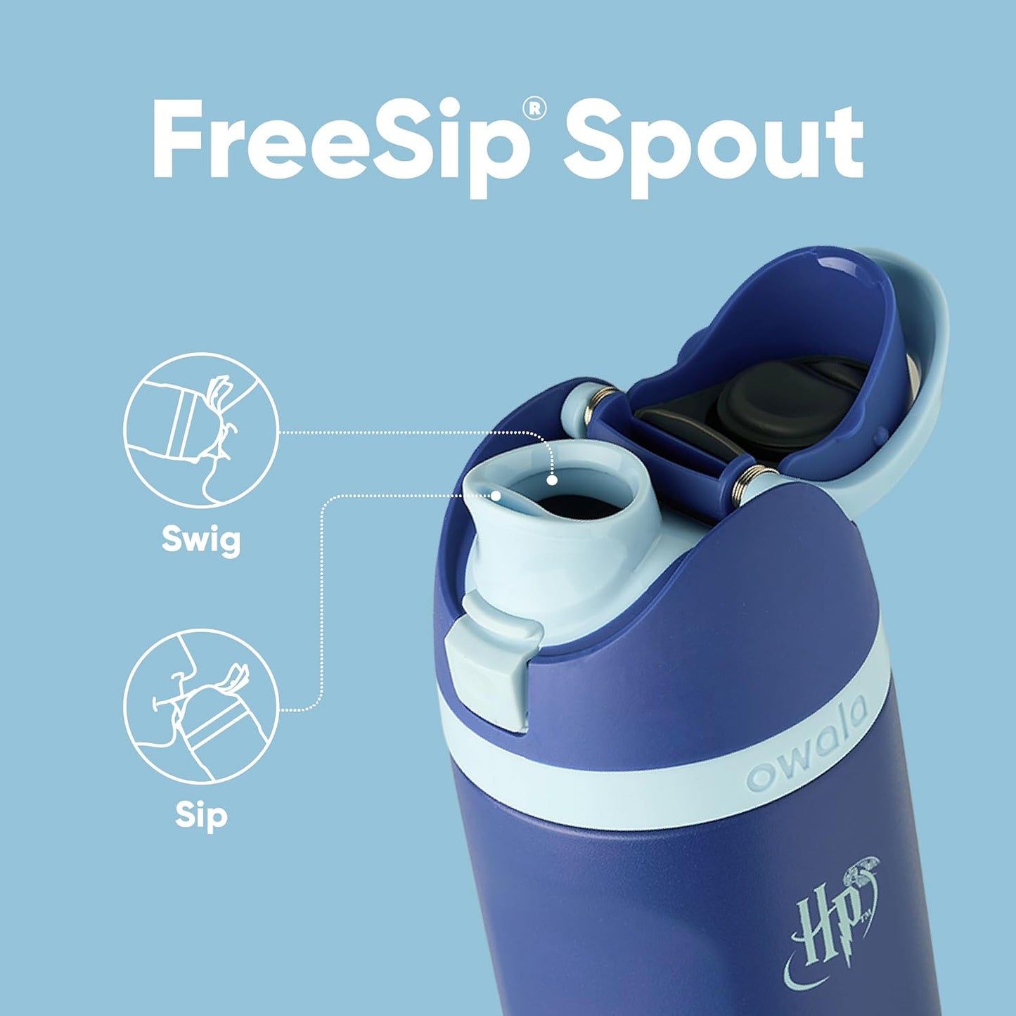 Owala FreeSip Insulated Stainless Steel Water Bottle with Straw 24 Oz Ravenclaw