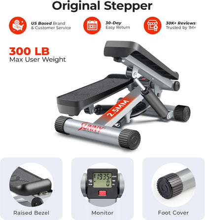 Mini Stepper Stair Step Workout Machine with Resistance Bands Grey