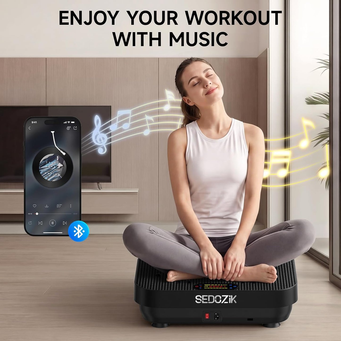 Vibration Plate Exercise Machine 450 lbs Capacity Full Body Workout Platform Black