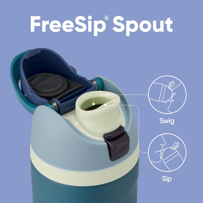 Owala FreeSip Insulated Stainless Steel Water Bottle with Straw 24oz Denim