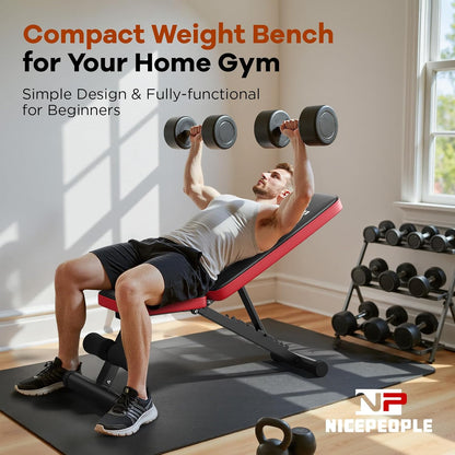 Adjustable Weight Bench 660lbs Capacity Foldable Workout Bench Black