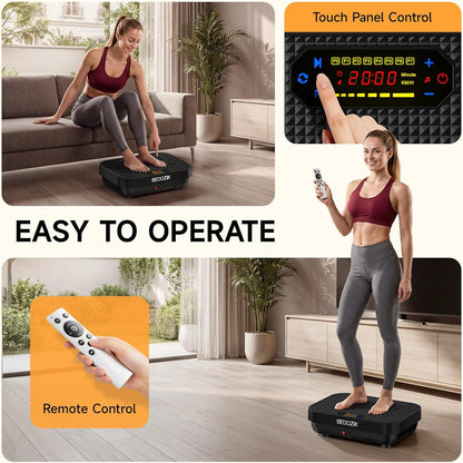 Vibration Plate Exercise Machine 450 lbs Capacity Full Body Workout Platform Black