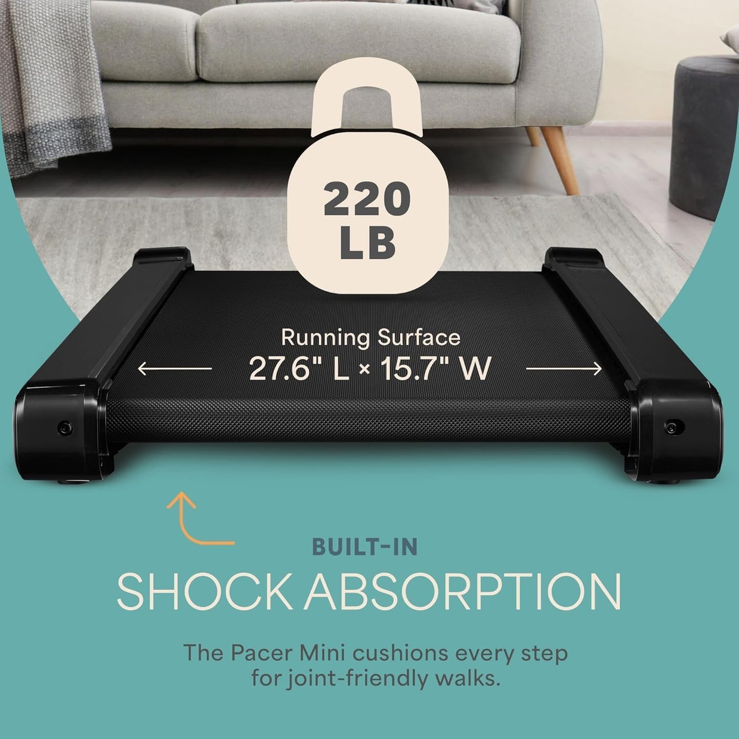 Compact Walking Pad Treadmill with Incline Adjustable Handlebar Blue LP-PCRM-BLU-VC