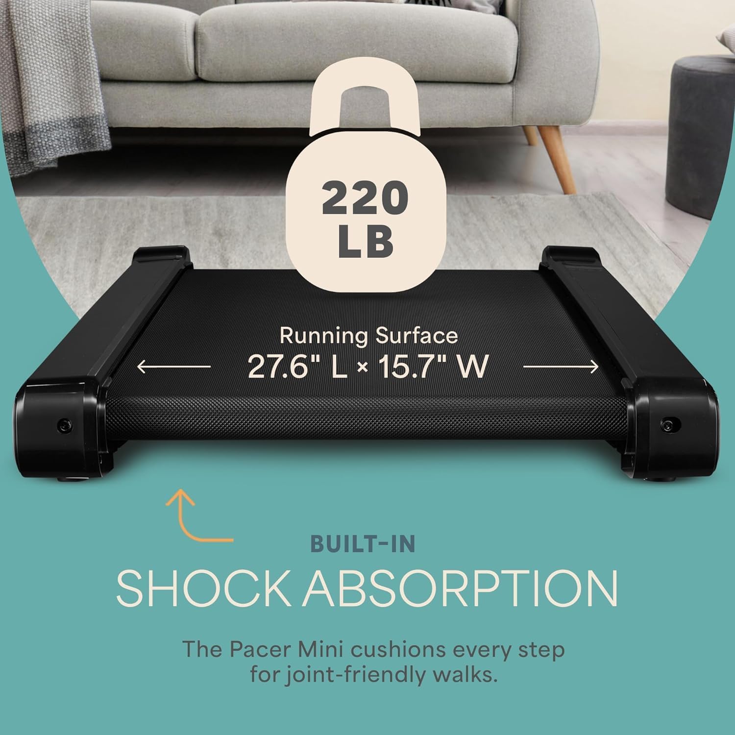 Compact Walking Pad Treadmill with Incline Adjustable Handlebar Blue LP-PCRM-BLU-VC
