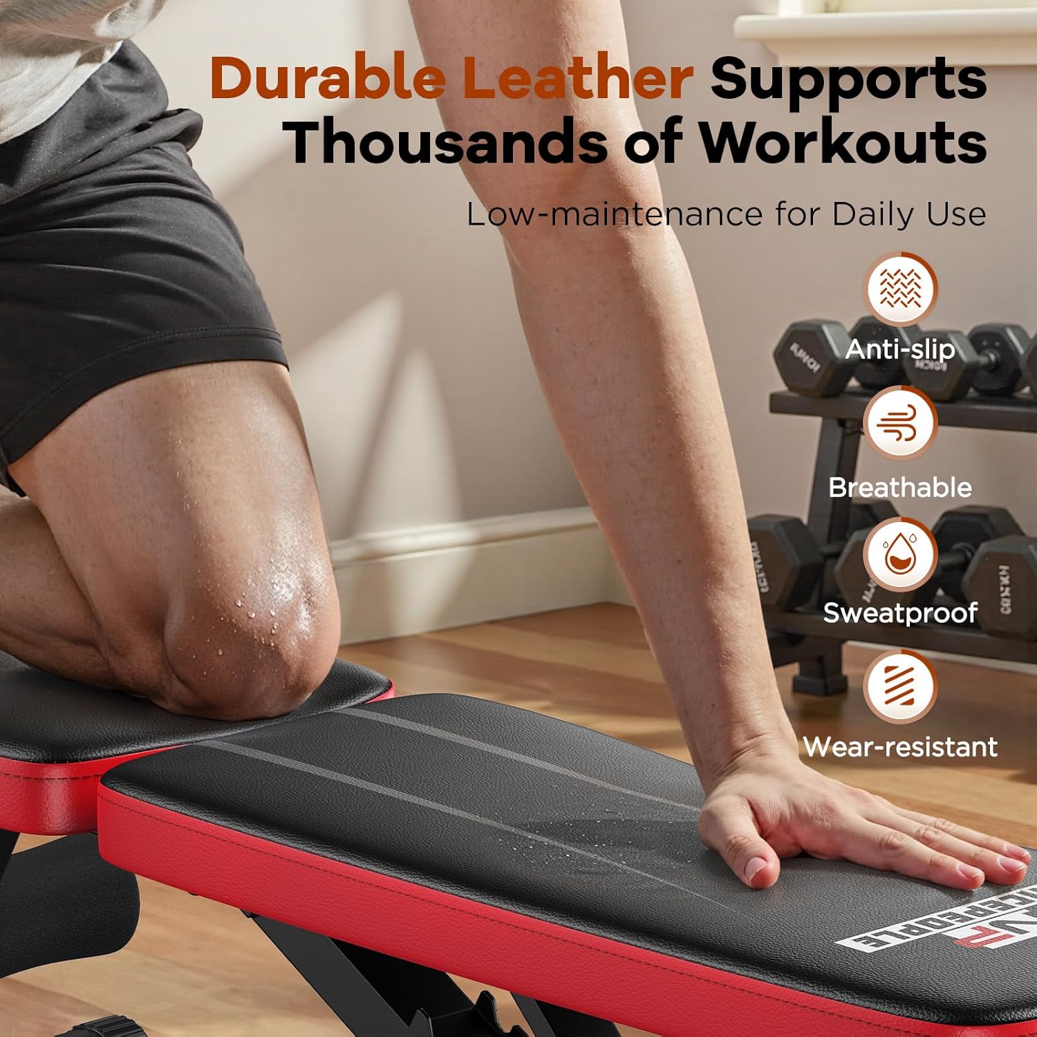 Adjustable Weight Bench 660lbs Capacity Foldable Workout Bench Black