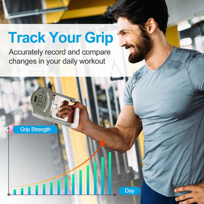 Digital Hand Dynamometer Grip Strength Tester 198 lbs Grey