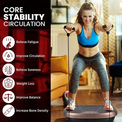 FitMaxx 3D XL Vibration Plate Exercise Machine Whole Body Workout Brown