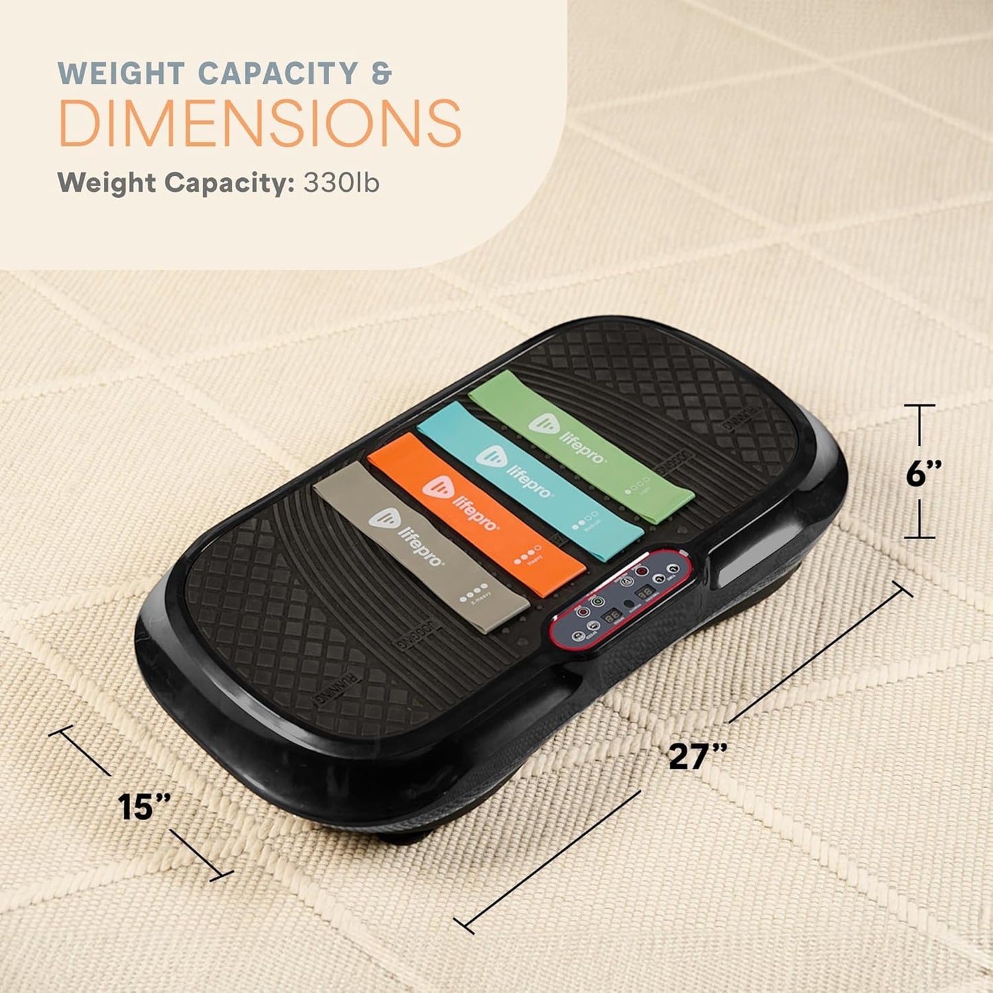 Waver Vibration Plate Exercise Machine High-Intensity Full-Body Workout Platform Black