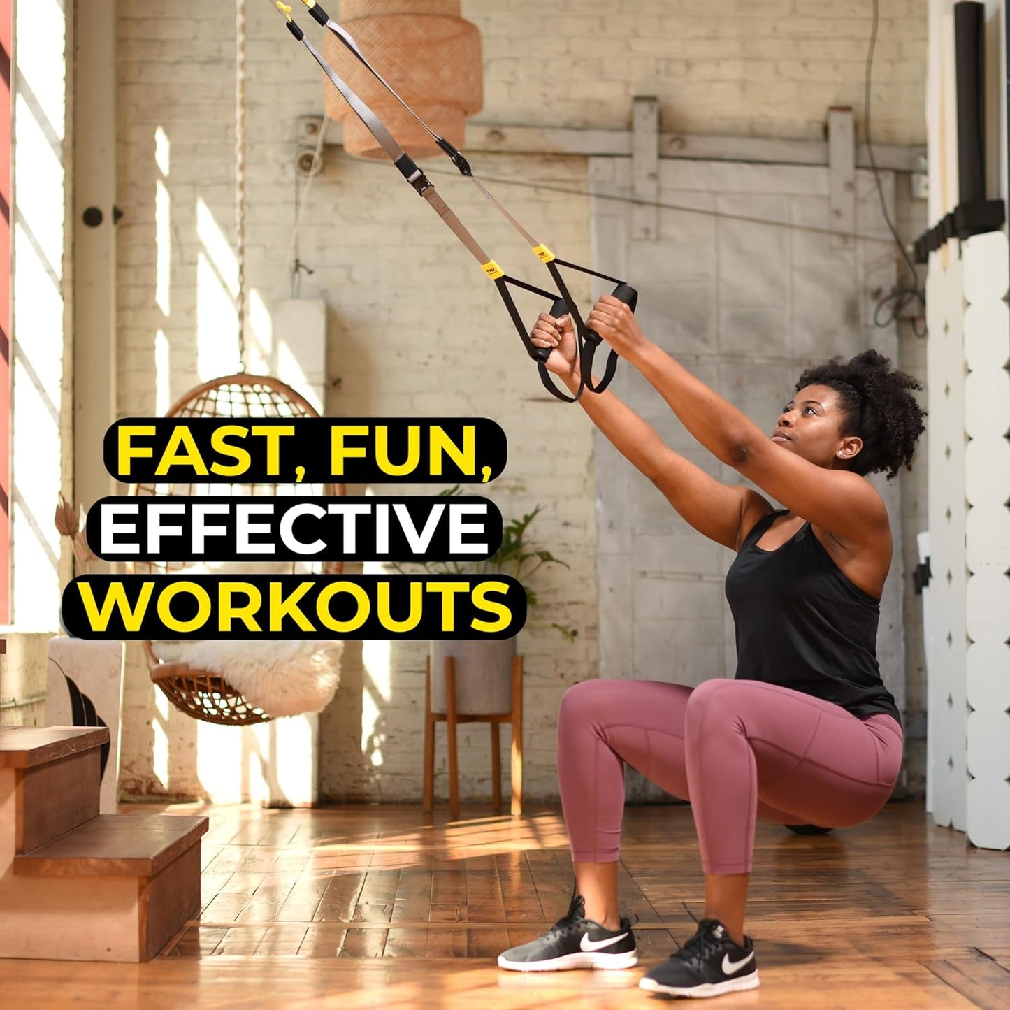 GO Suspension Trainer Portable Home Gym Strength Training Equipment Grey