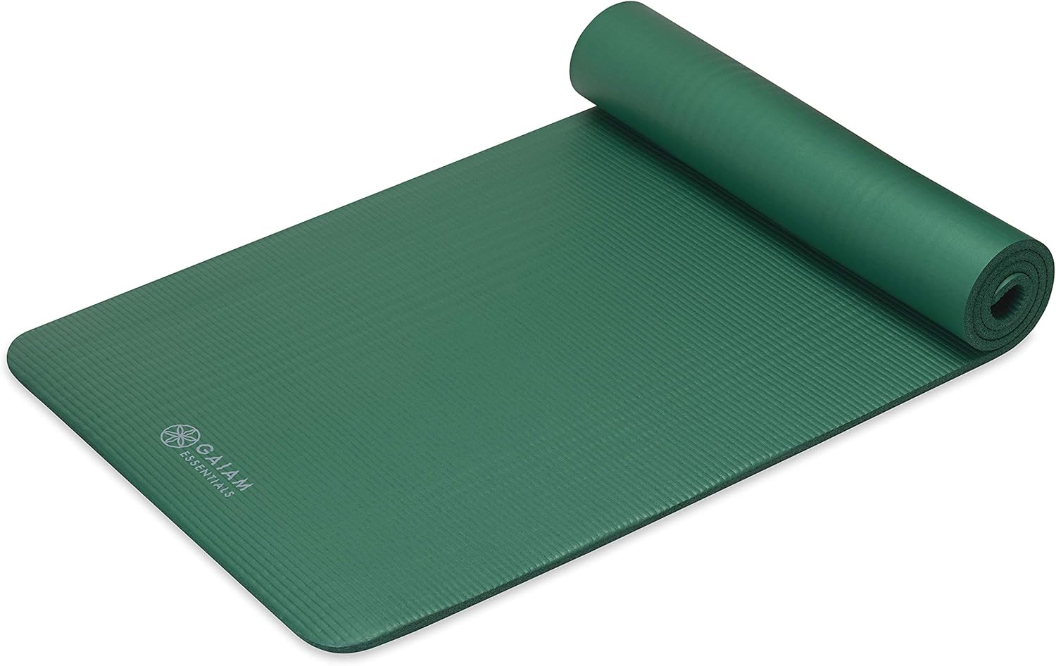Thick Yoga Mat Pilates Exercise 0.4in Workout Mat with Carrying Strap Green