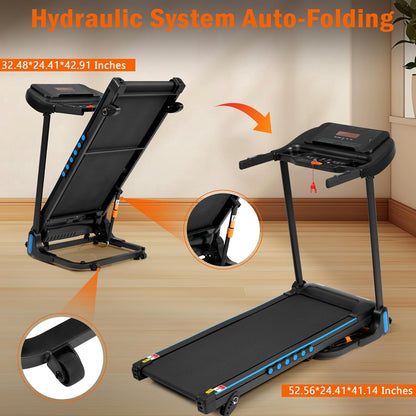 Incline Treadmill for Home 3.0 HP Quiet Motor 350lb Capacity Black 78055