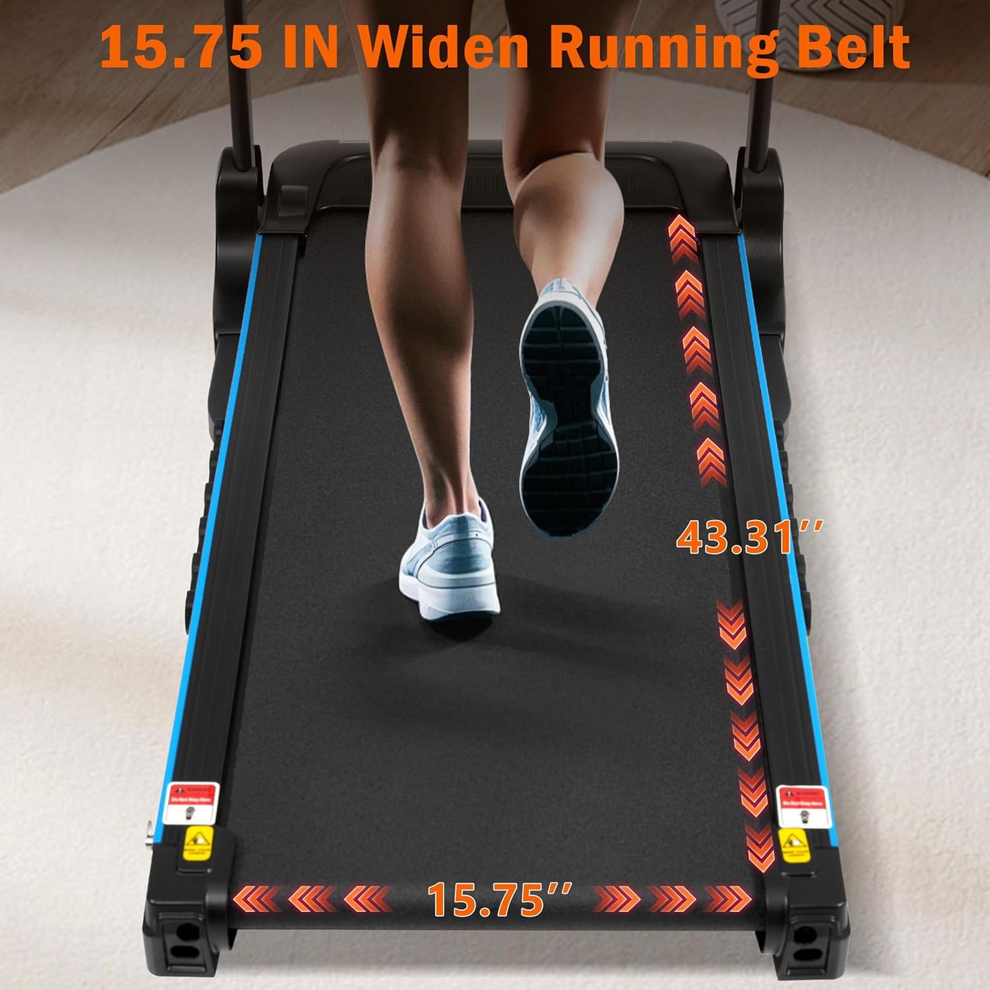 Incline Treadmill for Home 3.0 HP Quiet Motor 350lb Capacity Black 78055