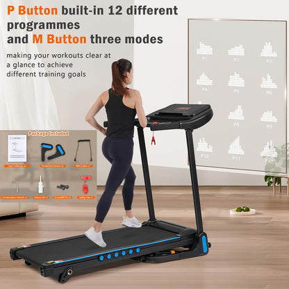 Incline Treadmill for Home 3.0 HP Quiet Motor 350lb Capacity Black 78055