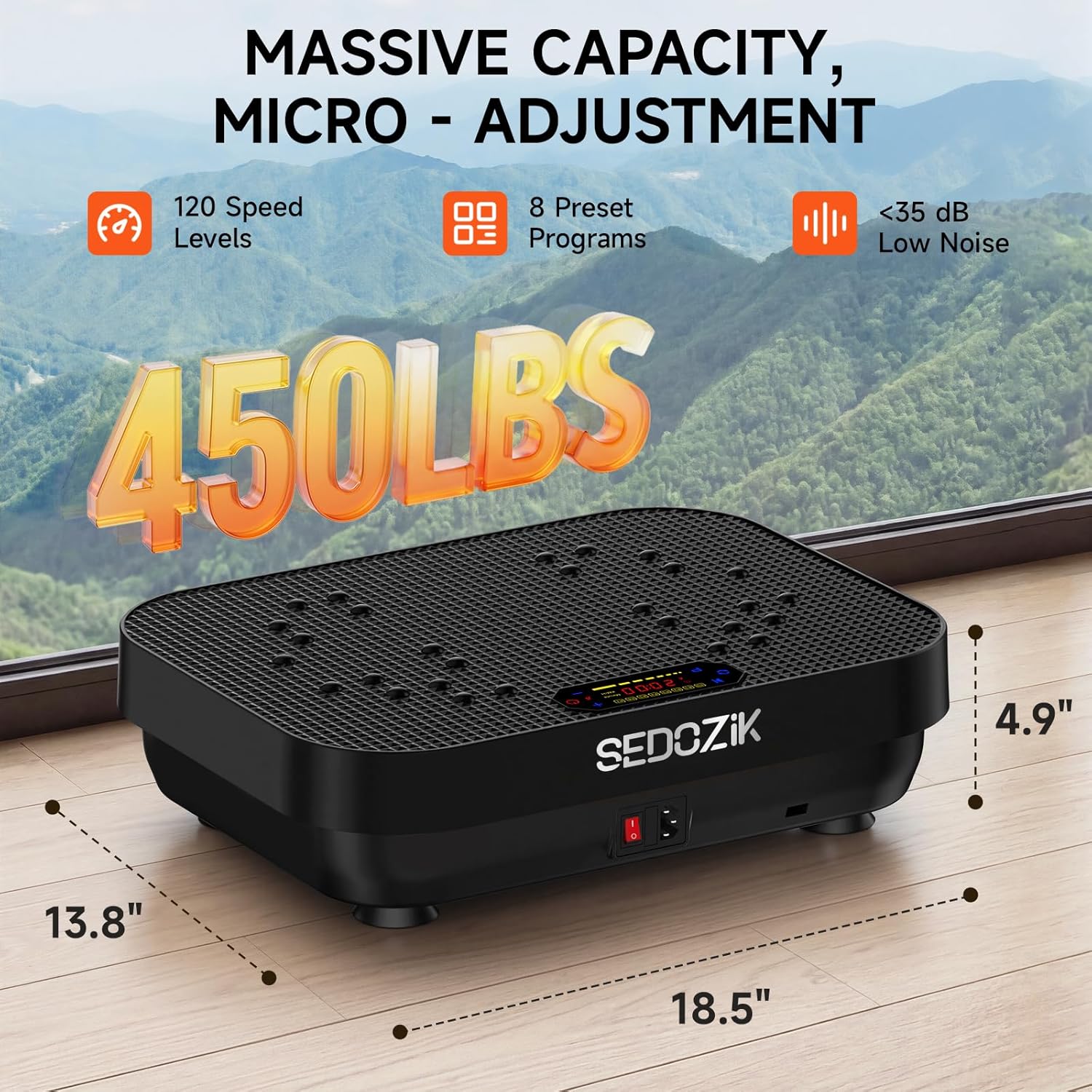 Vibration Plate Exercise Machine 450 lbs Capacity Full Body Workout Platform Black