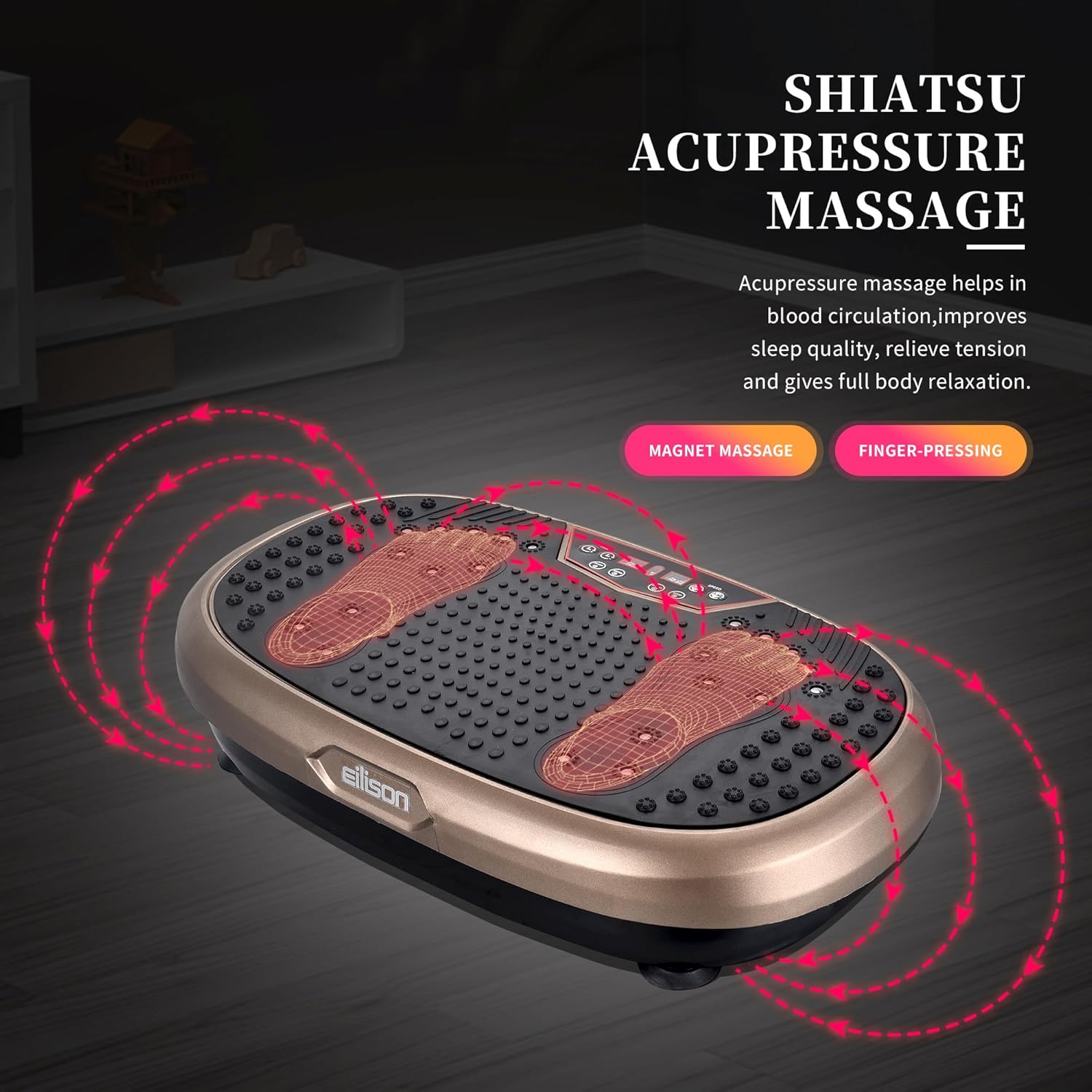 FitMaxx 3D XL Vibration Plate Exercise Machine with Loop Bands Brown