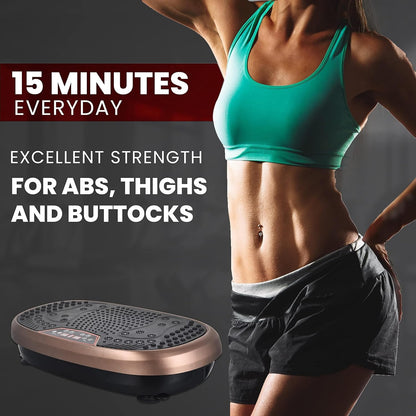 FitMaxx 3D XL Vibration Plate Exercise Machine with Loop Bands Brown