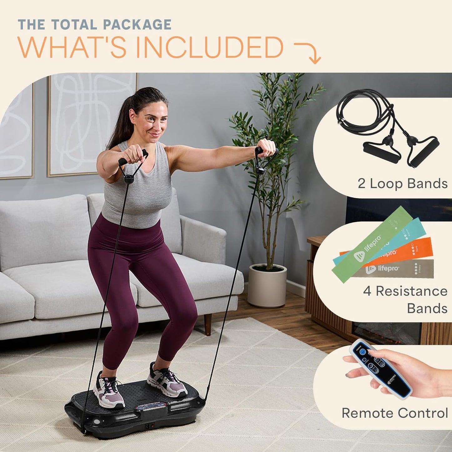 Waver Vibration Plate Exercise Machine High-Intensity Full-Body Workout Platform Black