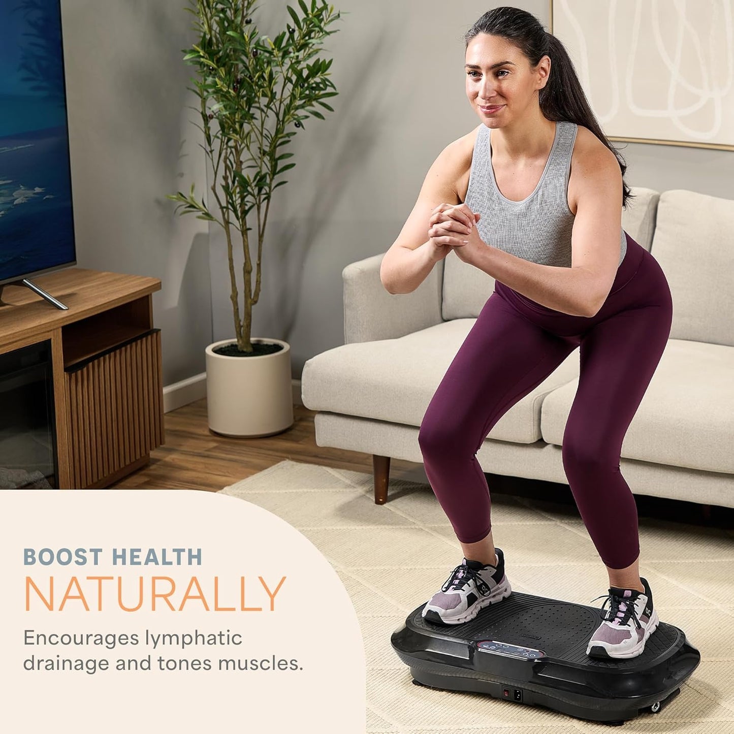 Waver Vibration Plate Exercise Machine High-Intensity Full-Body Workout Platform Black
