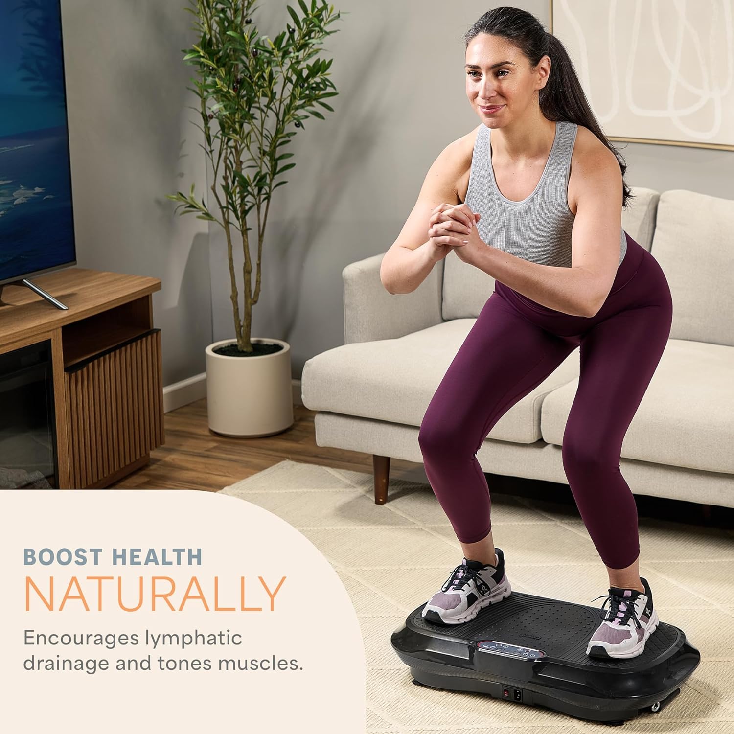 Waver Vibration Plate Exercise Machine High-Intensity Full-Body Workout Platform Black