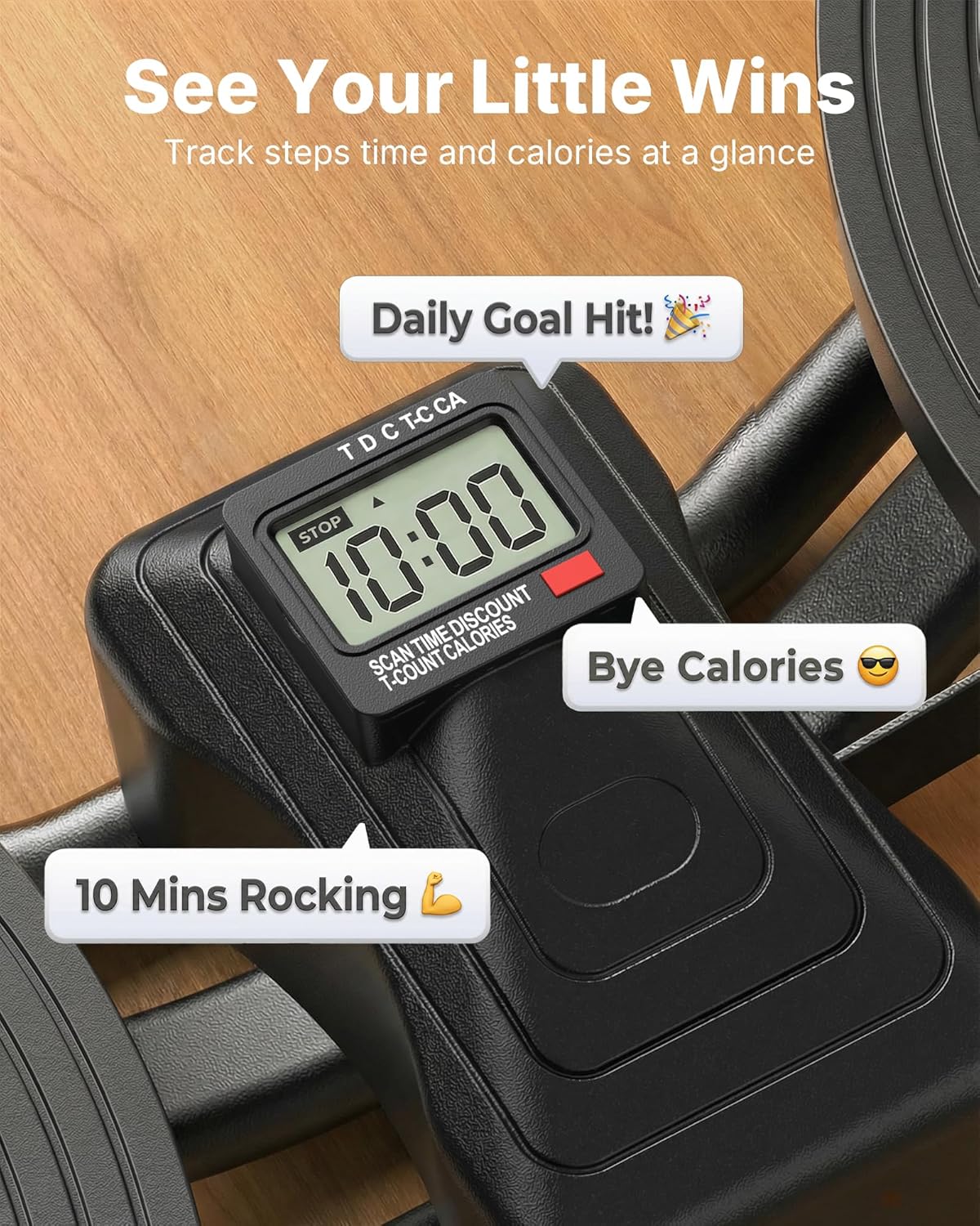 Rocking Steppers for Exercise 3D Motion Stair Stepper with Resistance Bands Black