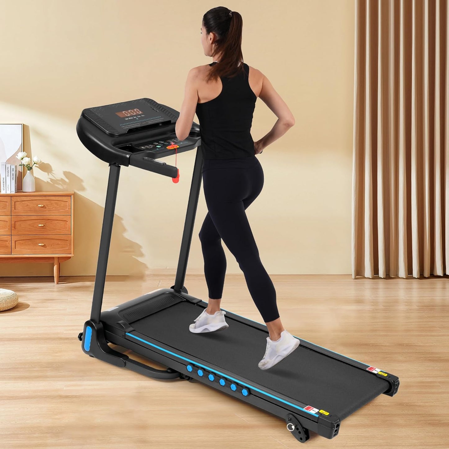 Incline Treadmill for Home 3.0 HP Quiet Motor 350lb Capacity Black 78055