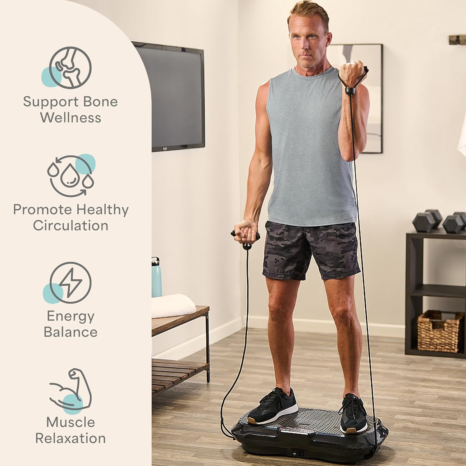 Waver Vibration Plate Exercise Machine High-Intensity Full-Body Workout Platform Black