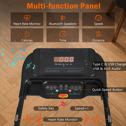 Incline Treadmill for Home 3.0 HP Quiet Motor 350lb Capacity Black 78055