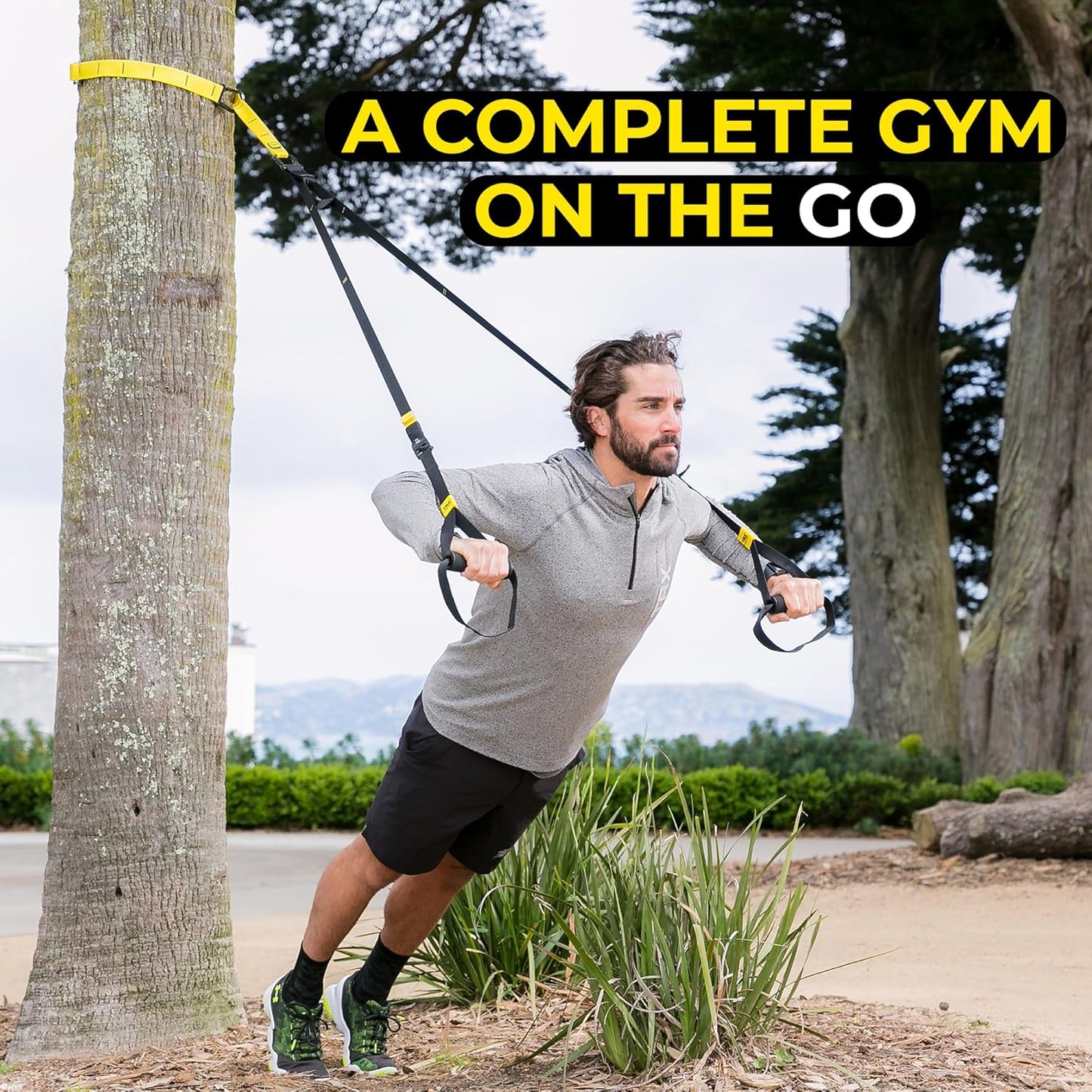 GO Suspension Trainer Portable Home Gym Strength Training Equipment Grey