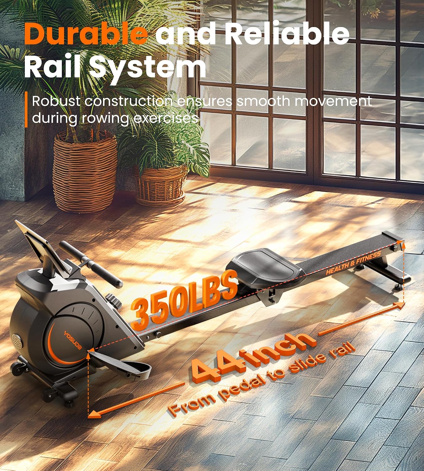 Magnetic Rowing Machine with 16 Resistance Levels and LCD Monitor