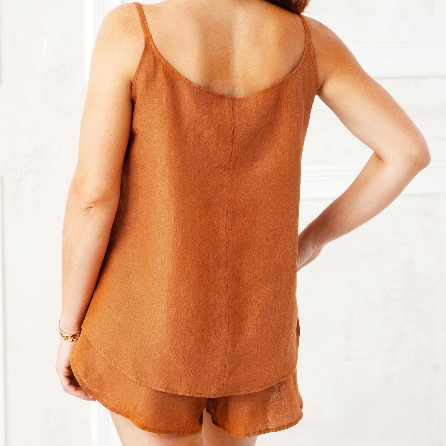 L8Q8 Organic Linen Pajama Set Women's Breathable Loungewear