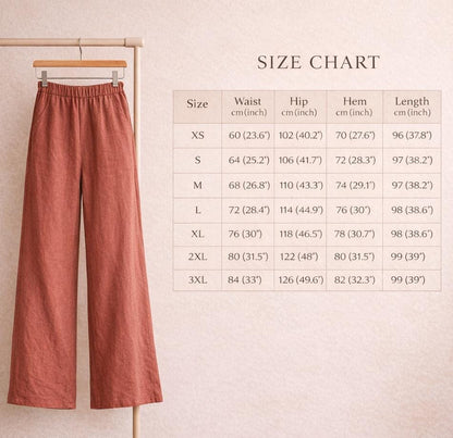 Artensy Women's Linen Palazzo Pants High Waist Relaxed Fit Culottes